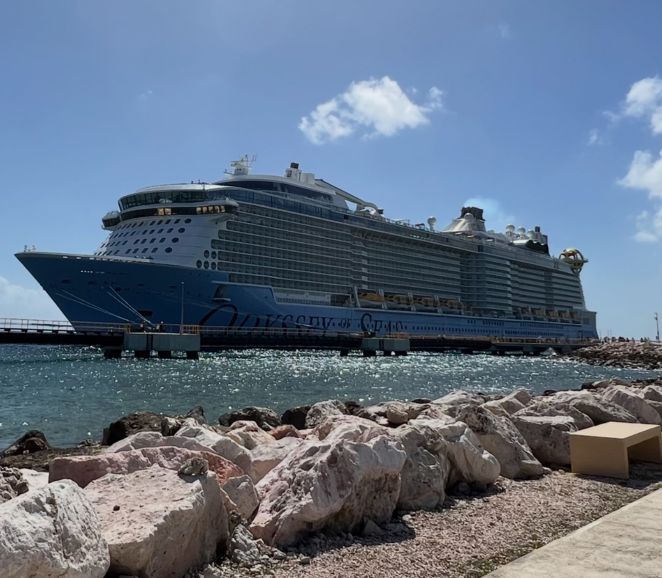 Royal Caribbean's Odyssey of the Seas docked in the Southern Caribbean
